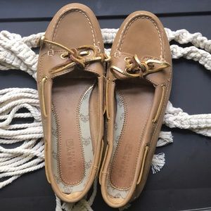 NWOT Sperrys Audrey Cognac/Gold